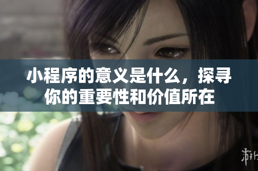 小程序的意义是什么，探寻你的重要性和价值所在