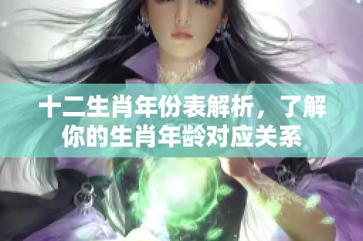 十二生肖年份表解析，了解你的生肖年龄对应关系